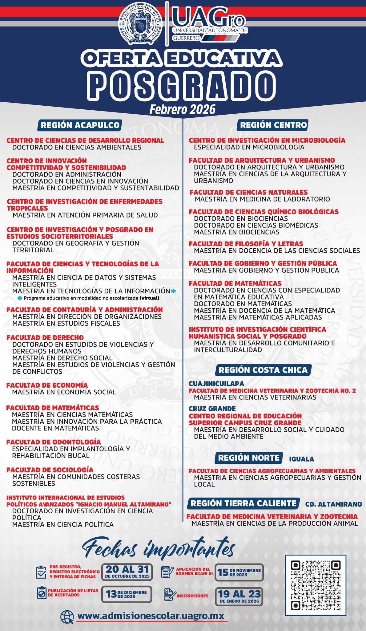 La UAGro te invita a conocer la Oferta Educativa de Posgrado