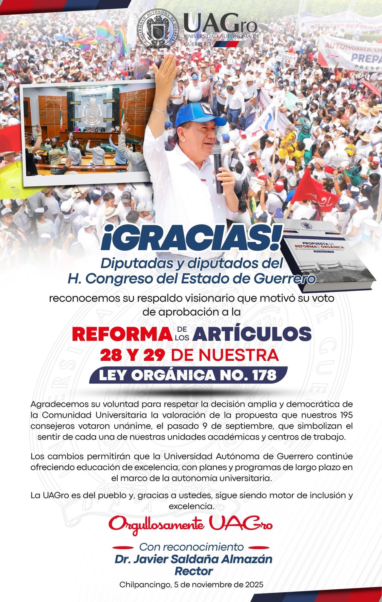 Aprobación de la Reforma de los Artículos 28 y 29 de la Ley Orgánica No.178